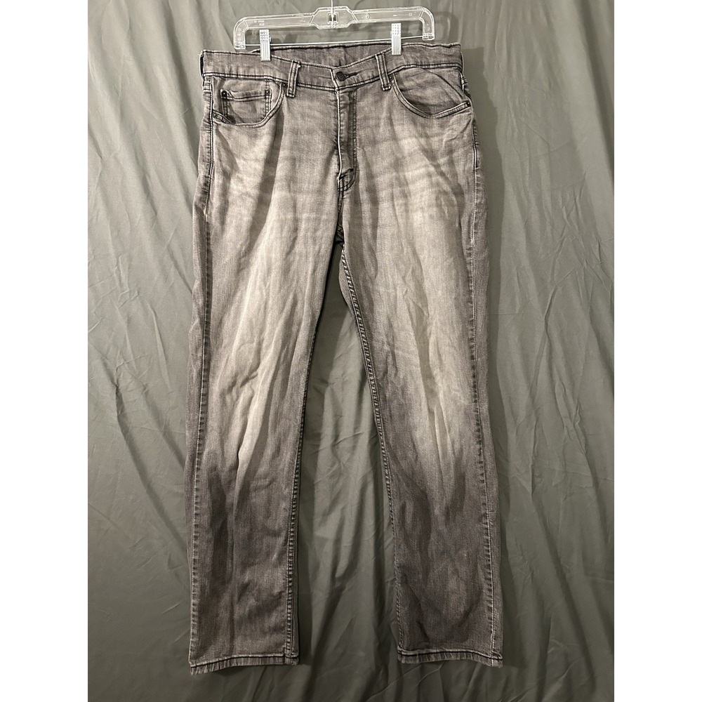 Levi's 514 Jeans Men's 36x34 Grey Straight Fit Denim Gray Faded Wash Casual‎